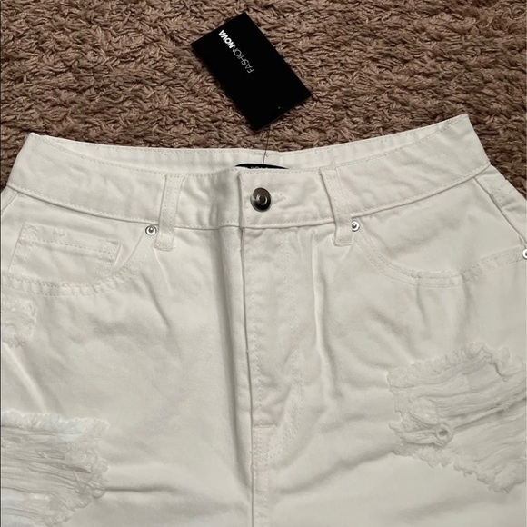 White Distressed Denim Shorts - Picture 5 of 11